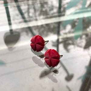 💕2 for 10$💕Wooden red carved earrings